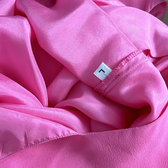 Marian Clayden Pink Chiffon with Silk Lining Maxi body wrapping tank top dress L - Picture 11 of 16